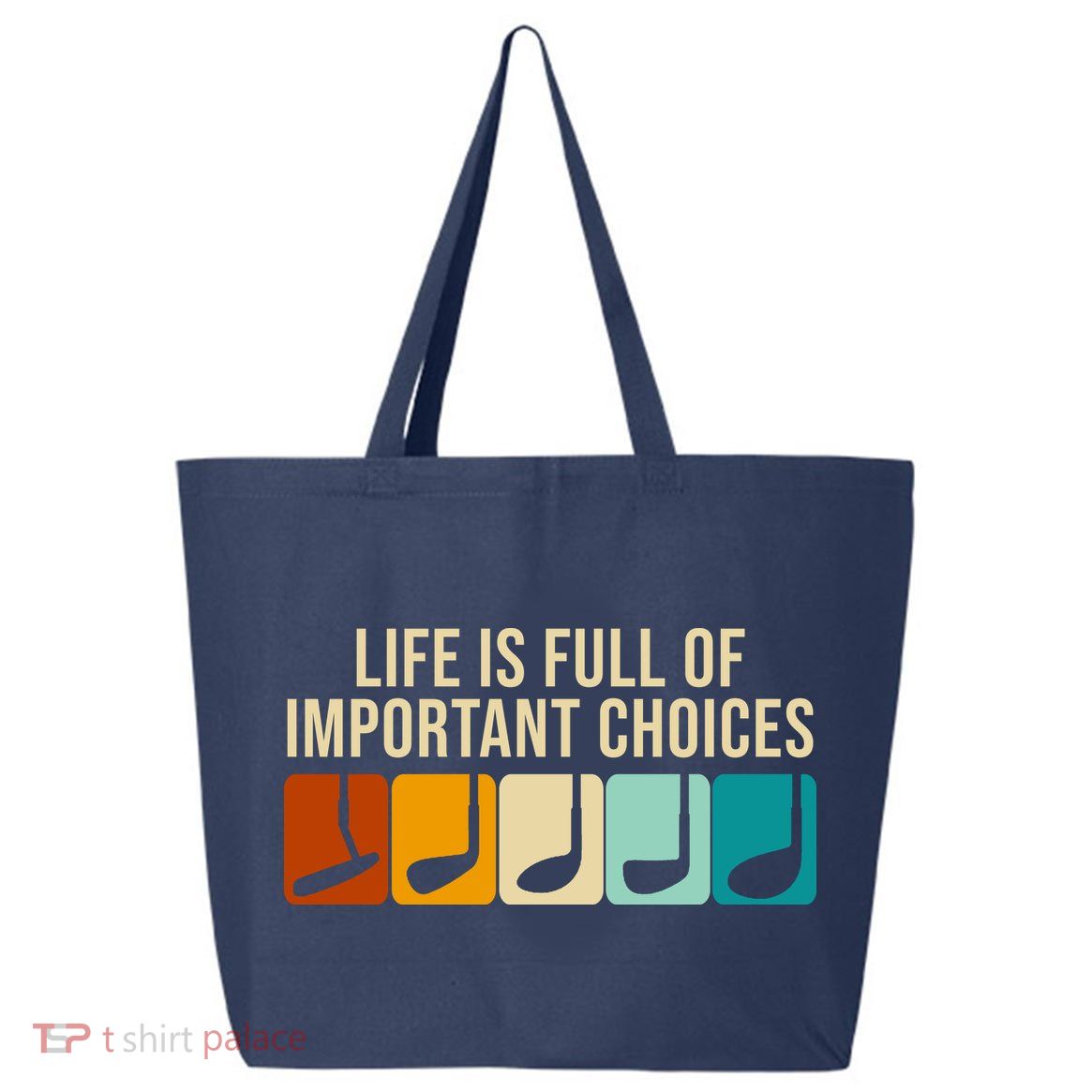 Life Is Full Of Important Choices Retro Golf 25L Jumbo Tote