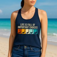 Life Is Full Of Important Choices Retro Golf Womens Tank Top