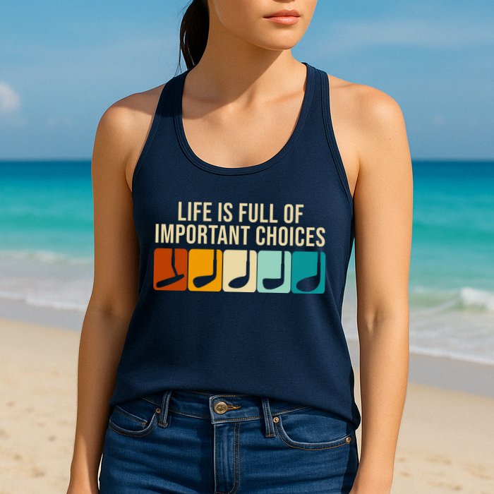 Life Is Full Of Important Choices Retro Golf Womens Tank Top