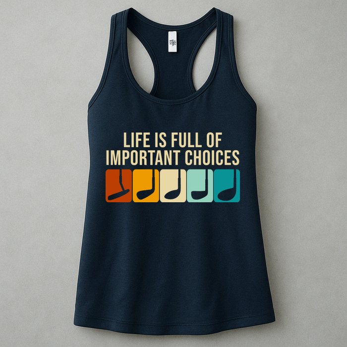 Life Is Full Of Important Choices Retro Golf Womens Tank Top