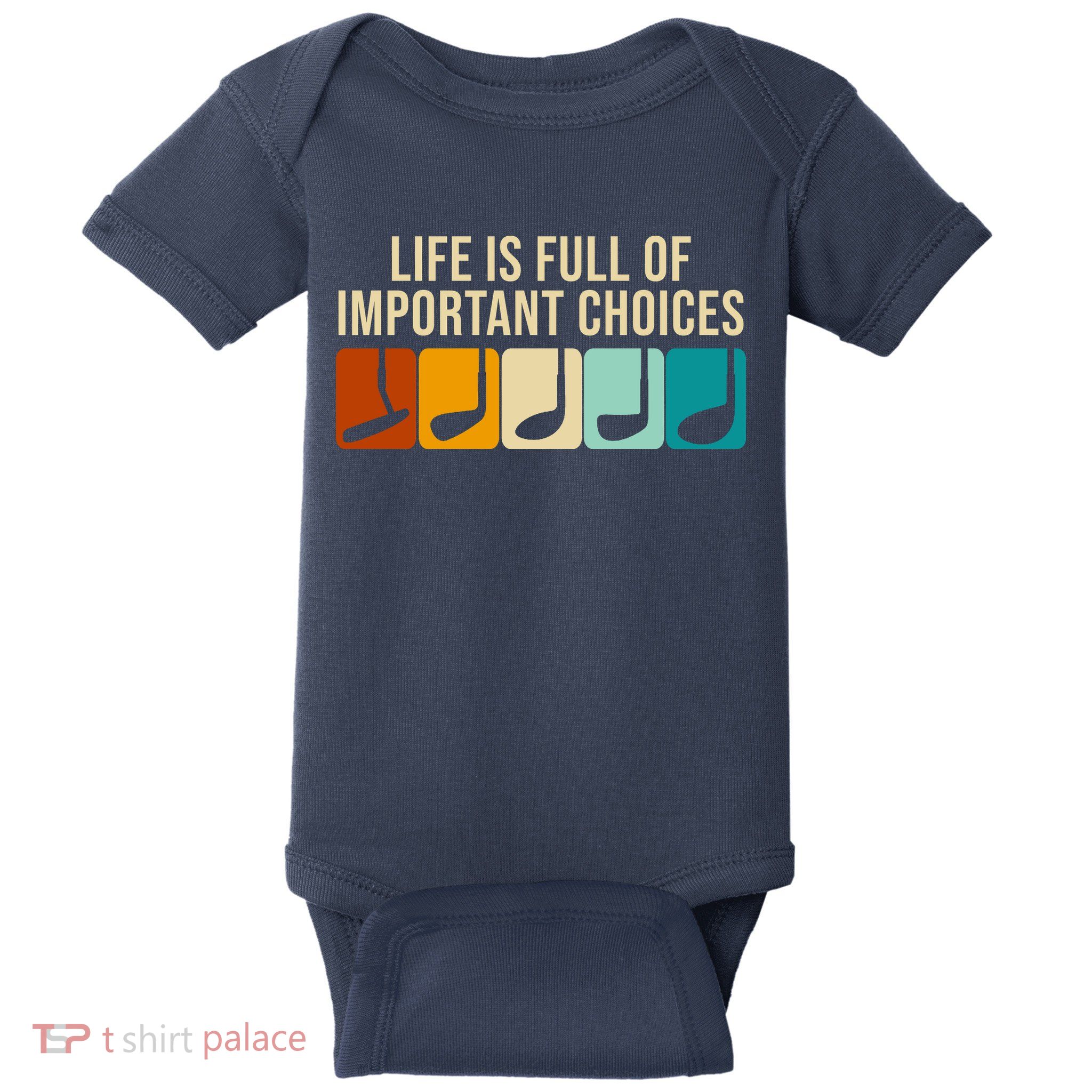 Life Is Full Of Important Choices Retro Golf Baby Bodysuit