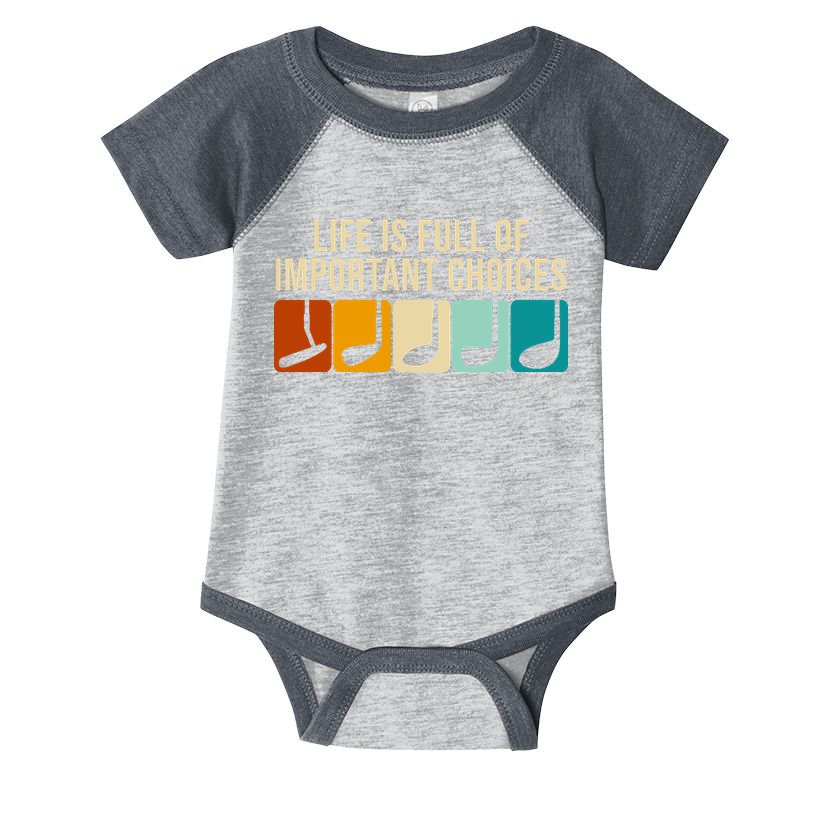Life Is Full Of Important Choices Retro Golf Infant Baby Jersey Bodysuit