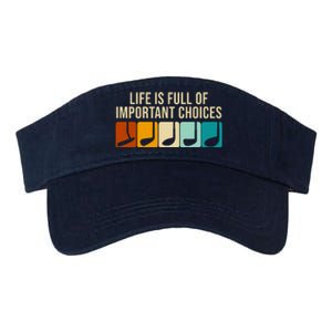 Life Is Full Of Important Choices Retro Golf Valucap Bio-Washed Visor