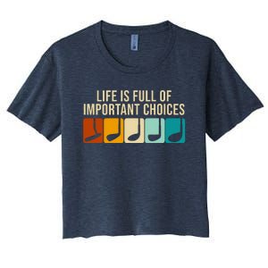 Life Is Full Of Important Choices Retro Golf Women's Crop Top Tee