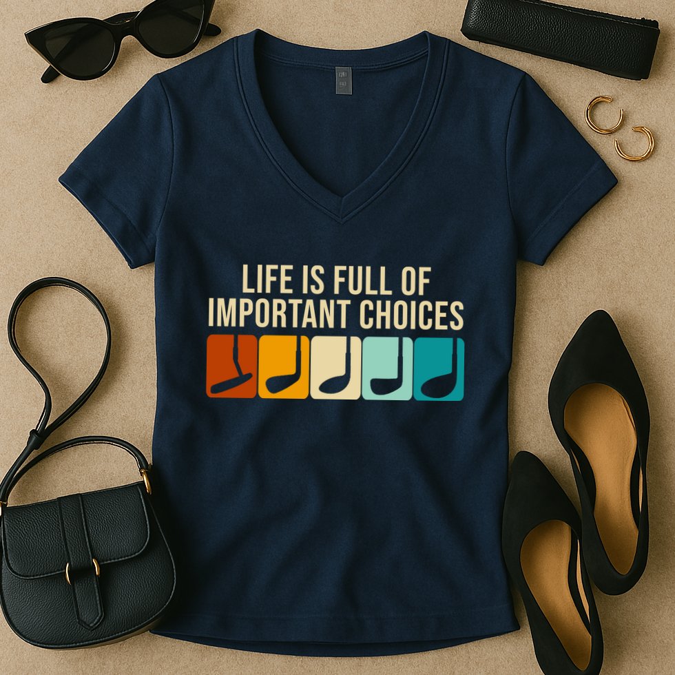 Life Is Full Of Important Choices Retro Golf Women's V-Neck T-Shirt