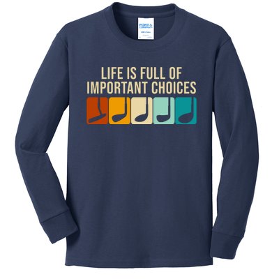 Life Is Full Of Important Choices Retro Golf Kids Long Sleeve Shirt