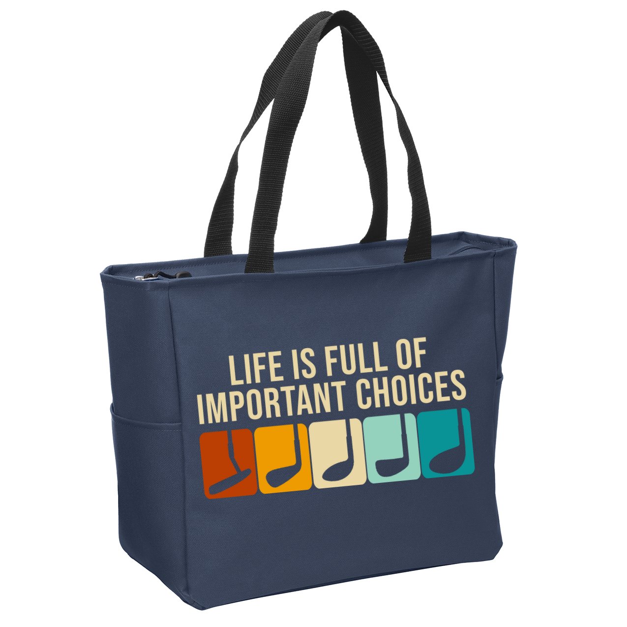 Life Is Full Of Important Choices Retro Golf Zip Tote Bag