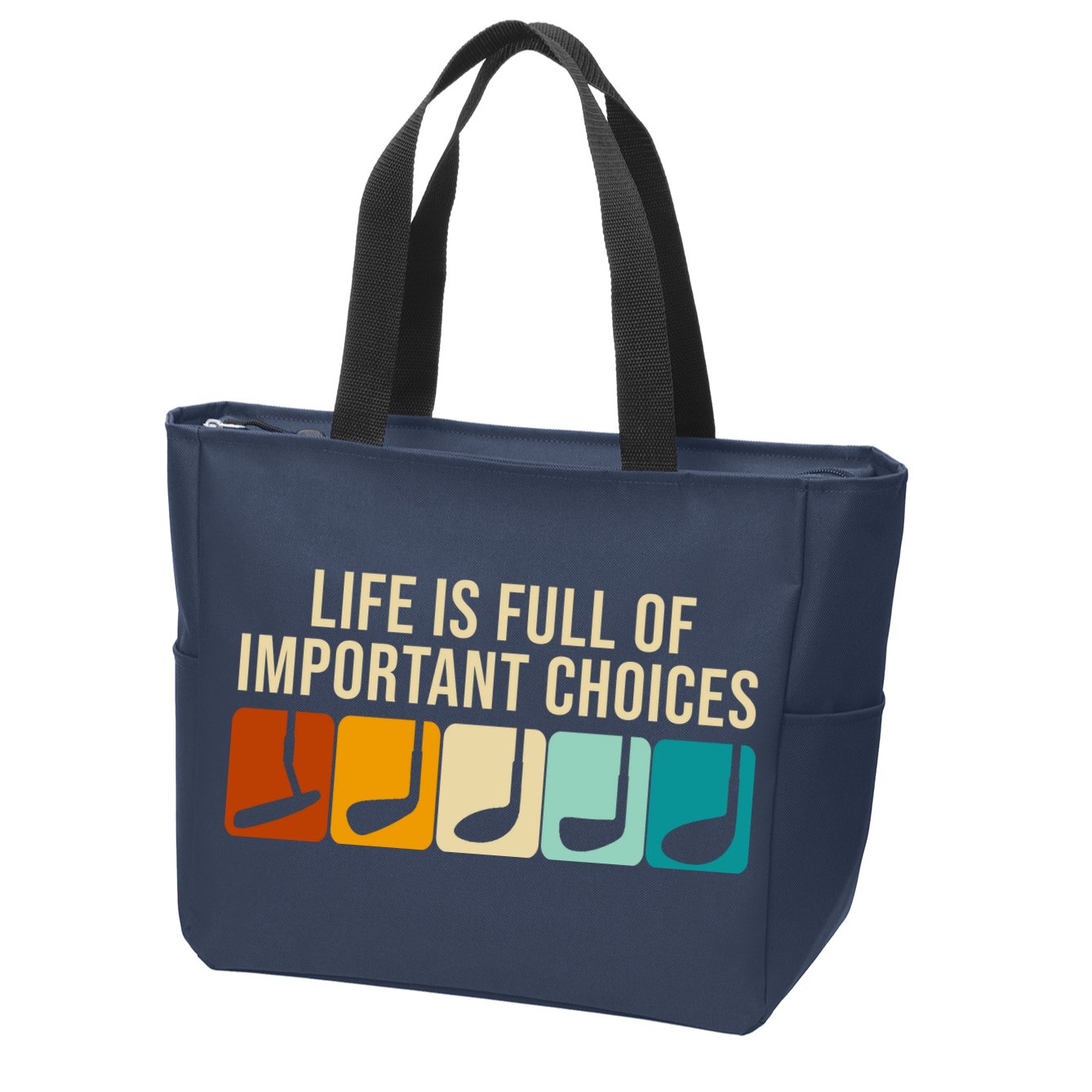 Life Is Full Of Important Choices Retro Golf Zip Tote Bag
