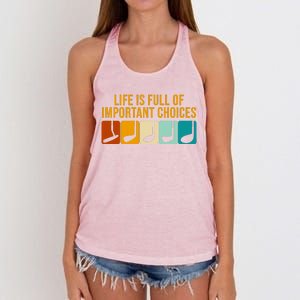 Life Is Full Of Important Choices Retro Golf Women's Knotted Racerback Tank