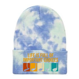 Life Is Full Of Important Choices Retro Golf Tie Dye 12in Knit Beanie