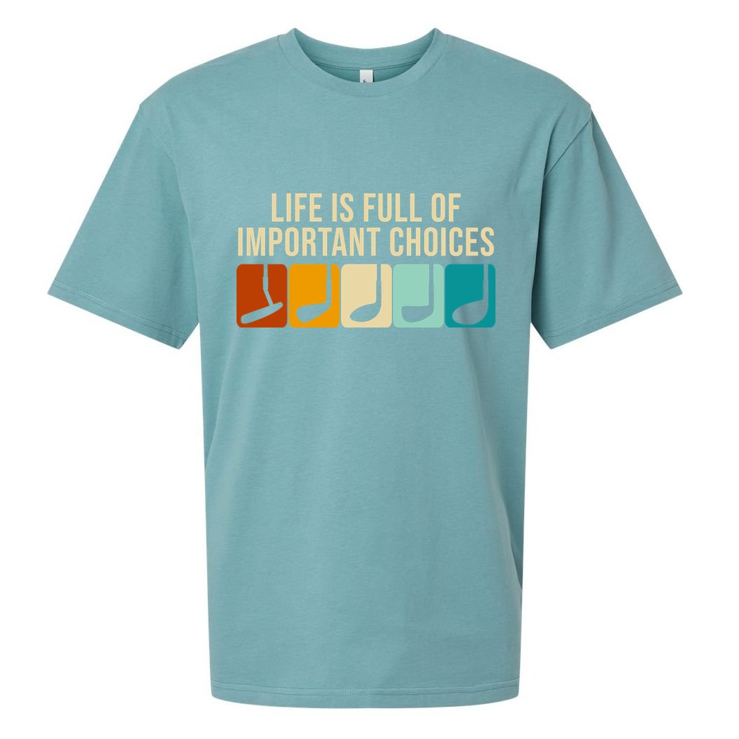 Life Is Full Of Important Choices Retro Golf Sueded Cloud Jersey T-Shirt