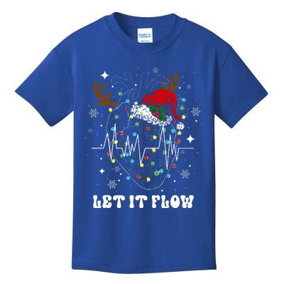 Let It Flow Anatomy Heart Cardiac Nurse Santa Hat Xmas Kids T-Shirt