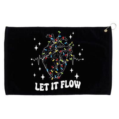 Let It Flow Anatomy Heart Cardiac Nurse Santa Hat Xmas Funny Grommeted Golf Towel