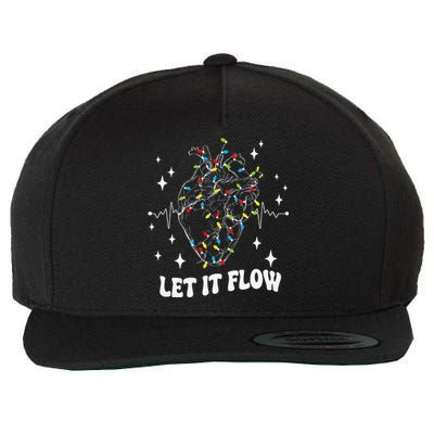 Let It Flow Anatomy Heart Cardiac Nurse Santa Hat Xmas Funny Wool Snapback Cap