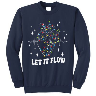 Let It Flow Anatomy Heart Cardiac Nurse Santa Hat Xmas Funny Sweatshirt