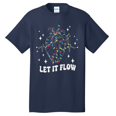 Let It Flow Anatomy Heart Cardiac Nurse Santa Hat Xmas Funny Tall T-Shirt