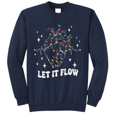 Let It Flow Anatomy Heart Cardiac Nurse Santa Hat Xmas Funny Tall Sweatshirt