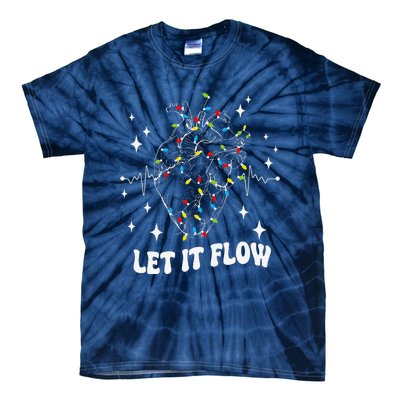 Let It Flow Anatomy Heart Cardiac Nurse Santa Hat Xmas Funny Tie-Dye T-Shirt