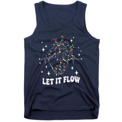 Let It Flow Anatomy Heart Cardiac Nurse Santa Hat Xmas Funny Tank Top