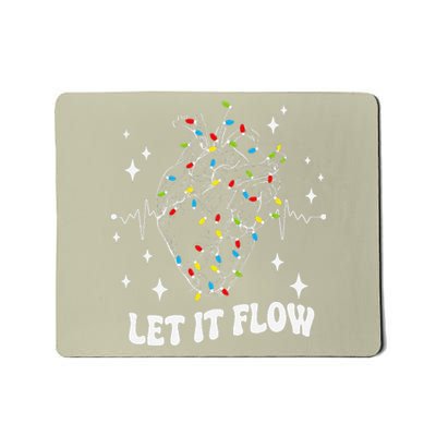 Let It Flow Anatomy Heart Cardiac Nurse Santa Hat Xmas Funny Mousepad