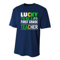 Lucky Irish First Grade Teacher Youth Performance Sprint T-Shirt