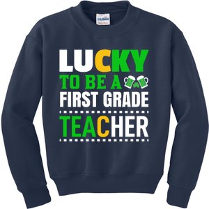 Lucky Irish First Grade Teacher Kids Sweatshirt