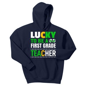 Lucky Irish First Grade Teacher Kids Hoodie