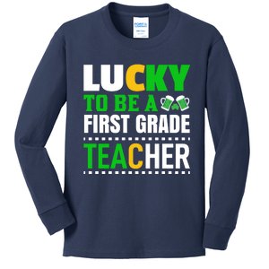 Lucky Irish First Grade Teacher Kids Long Sleeve Shirt