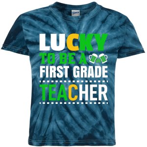 Lucky Irish First Grade Teacher Kids Tie-Dye T-Shirt