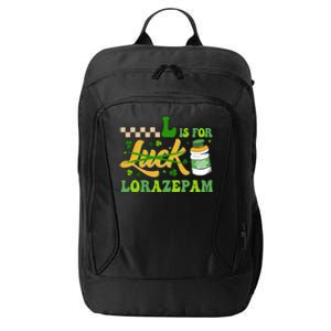 L Is For Lorazepam Retro Nurse Nursing Hospital Saint Patrick's Day City Backpack