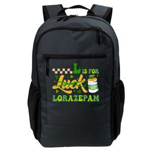 L Is For Lorazepam Retro Nurse Nursing Hospital Saint Patrick's Day Daily Commute Backpack