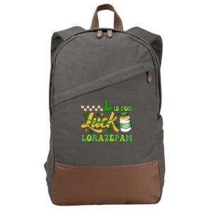 L Is For Lorazepam Retro Nurse Nursing Hospital Saint Patrick's Day Cotton Canvas Backpack