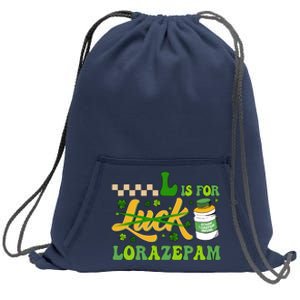 L Is For Lorazepam Retro Nurse Nursing Hospital Saint Patrick's Day Sweatshirt Cinch Pack Bag