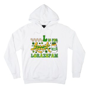 L Is For Lorazepam Retro Nurse Nursing Hospital Saint Patrick's Day Hoodie