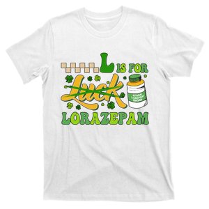 L Is For Lorazepam Retro Nurse Nursing Hospital Saint Patrick's Day T-Shirt