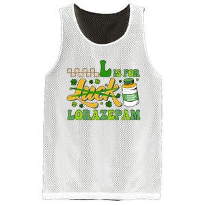 L Is For Lorazepam Retro Nurse Nursing Hospital Saint Patrick's Day Mesh Reversible Basketball Jersey Tank