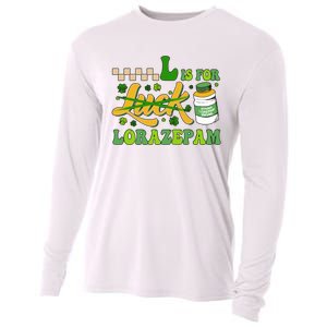 L Is For Lorazepam Retro Nurse Nursing Hospital Saint Patrick's Day Cooling Performance Long Sleeve Crew