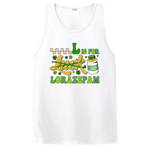 L Is For Lorazepam Retro Nurse Nursing Hospital Saint Patrick's Day PosiCharge Competitor Tank