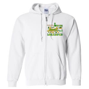 L Is For Lorazepam Retro Nurse Nursing Hospital Saint Patrick's Day Full Zip Hoodie