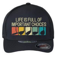 Life Is Full Of Important Choices Vintage Golf Golfer Flexfit Unipanel Trucker Cap