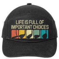 Life Is Full Of Important Choices Vintage Golf Golfer 7-Panel Snapback Hat