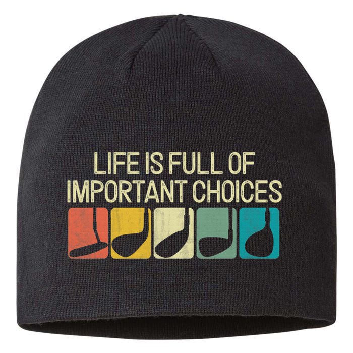 Life Is Full Of Important Choices Vintage Golf Golfer Sustainable Beanie