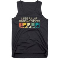 Life Is Full Of Important Choices Vintage Golf Golfer Tank Top