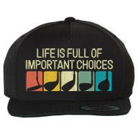 Life Is Full Of Important Choices Vintage Golf Golfer Wool Snapback Cap