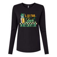 L Is For Lorazepam St Patrick's Day Nurse Pharmacist Crna Womens Cotton Relaxed Long Sleeve T-Shirt