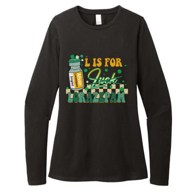 L Is For Lorazepam St Patrick's Day Nurse Pharmacist Crna Womens CVC Long Sleeve Shirt