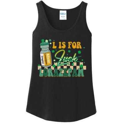 L Is For Lorazepam St Patrick's Day Nurse Pharmacist Crna Ladies Essential Tank