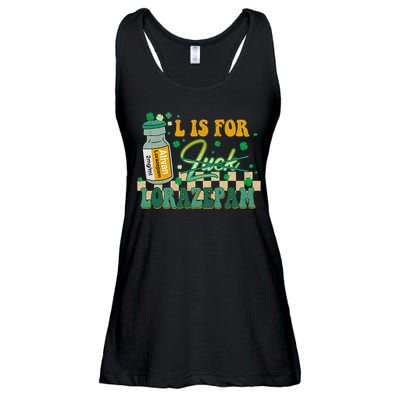 L Is For Lorazepam St Patrick's Day Nurse Pharmacist Crna Ladies Essential Flowy Tank