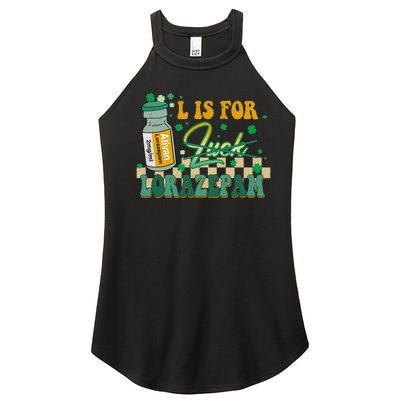 L Is For Lorazepam St Patrick's Day Nurse Pharmacist Crna Women's Perfect Tri Rocker Tank