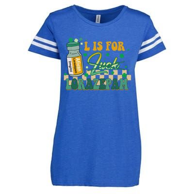 L Is For Lorazepam St Patrick's Day Nurse Pharmacist Crna Enza Ladies Jersey Football T-Shirt